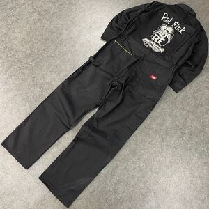 Dickies Rat Fink ディッキーズ 別注 ラットフィンク オーバーオール メカニックスーツ 作業着 つなぎ オールインワン 黒 メンズ M-REG