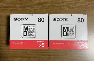 新品 未使用 MD SONY MDW80T 10枚 80分 レア 当時物 廃盤 mini disc ミニディスク レトロ ソニー minidisc MD ディスク