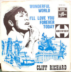 試聴 7inch. 1968年 ベルギー盤 CLIFF RICHARD / WONDERFUL WORLD □クリフ・リチャード Columbia / DCB. 121