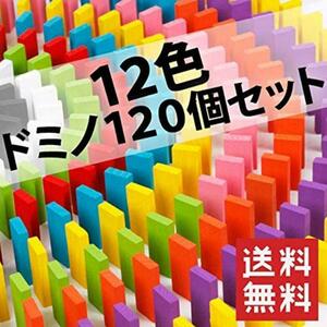 知育 ドミノ 木製 12色 120個 知育玩具 ドミノ倒し カラードミノ