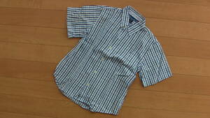 【中古】GAP KIDS ジュニア チェック シャツ 青系 サイズ 140 ◆ ギャップ ピンストライプ キッズ ボーイズ 子供服【古着】