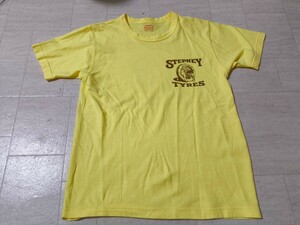 サイズ：S　美品　Cushman/クッシュマン*Tシャツ*STEPNEY TYRES*MCモーターサイクルスポーツ*ブリティッシュカフェ　