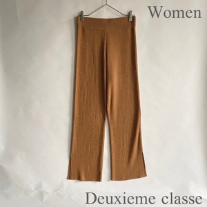 【未使用 タグ付き】Deuxieme Classe ドゥーズィエムクラス 日本製 スタンニング ニット パンツ リブ パンツ キャメル size 36 sk