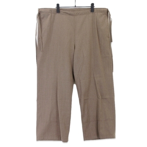 未使用 RAKINES ラキネス Yorimoku gabardine Kinchaku pants 08S22AF156P 巾着パンツ イージーパンツ ブラウン 2 タグ付き 20019859