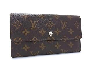 1円 ■美品■ LOUIS VUITTON ルイヴィトン M61215 モノグラム ポルトトレゾール インターナショナル 三つ折り 長財布 ブラウン系 GA0750