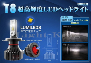 ハイパワー 爆光 8000LM H4 バイク ミニ型 0.1秒点灯 PHILIPS LED ヘッドライト RG400γ/SV400/イナズマ400/イントルーダー400/インパルス