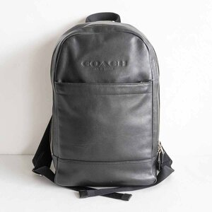 【美品】COACH 【F54135/ チャールズ スポーツ カーフ レザー バックパック】ブラック リュック コーチ 鞄 バッグ 2310111