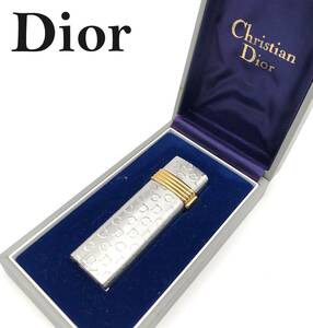 7703702-1【希少品】Christian Dior/クリスチャンディオール/CD柄/シルバーxゴールドカラー/ライター/ガスライター/着火未確認/ジャンク