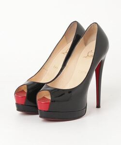 「Christian Louboutin」 オープントゥパンプス 38.5 ブラック レディース