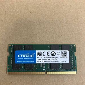 O158 Crucial ノートPCメモリ 16GB DDR4-2666 動作確認品