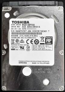 TOSHIBA MQ01ABF032 [320GB 2.5インチ 7mm SATA HDD 2014年製 使用時間 25479H (Cristal DiscInfo 正常) (管:KH222