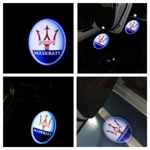 Maserati マセラティ ロゴ プロジェクター カーテシランプ LED ギブリ クアトロポルテ ドア ライト エンブレム Ghibli/Quattroporte