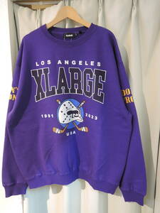 X-LARGE XLARGE エクストララージ HOCKEY CREWNECK SWEAT パープル XLサイズ 2023最新人気商品 再値下げしました！ 