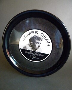 絶版限定 ★★ JAMES DEAN 7 Record 記念プレート 飾皿 !! レコードタイプ 器 ブリキ製 トレイ「定形外/LP可」★★未使用 デッドストック品