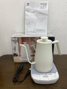 ★ 未使用品 山善 YAMAZEN 電気ケトル ホワイト YKG-C800 箱付 細口 0.8L 温度設定機能 保温機能 空焚き防止機能