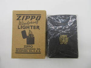 【★１円～★現状販売！】[UK16347]オイルライター Zippo USN (US NAVY) ブラック ★コレクションで保管されていたお品物です★