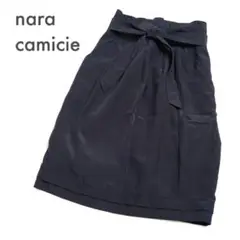 ナラカミーチェnara camicie ギャザースカート 速乾 微光沢 リボン