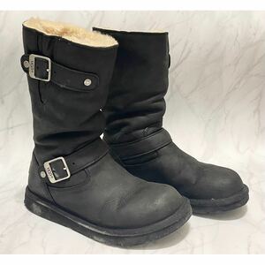 アグUGG ムートン　エンジニアブーツ　黒#5,,,