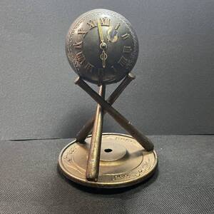 野球ボール（BASEBALL）の置時計（動作品） アンティーク置時計（AntiqueTable clock）★同梱不可　No.1347