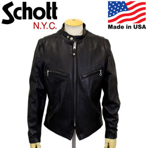 Schott (ショット) 7550 241XX LAMB CAFE RACER ラムカフェレーサー レザージャケット 09BLACK-38