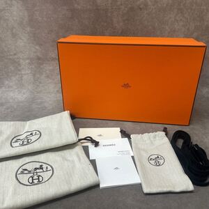 HERMES エルメス 空き箱 空箱　靴紐 保存袋 カード シューズボックス　靴箱 化粧箱 収納　保存箱 オレンジ ボックス 約13×36×22cm