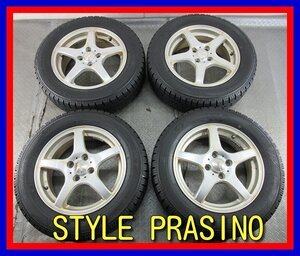 ■中古タイヤホイール■ STYLE PRASINO 15インチ 5.5J +49 4H 100 TOYO GARIT GIZ 185/65R15 88Q 冬 ST 激安 送料無料 K149