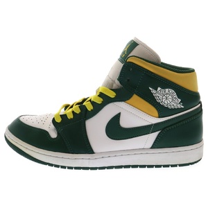 ナイキ AIR JORDAN 1 MID SEATTLE SUPERSONICS 554724-371 エアジョーダン 1 ミッド ミッドカットスニーカー グリーン/ホワイト US10/28cm