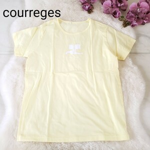 courregesロゴ入り イエローカットソー Lサイズ