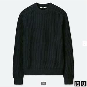 §　ユニクロU　コットンクルーネックセーター（長袖）★　完売品　NAVY　ネイビー　M　ルメール