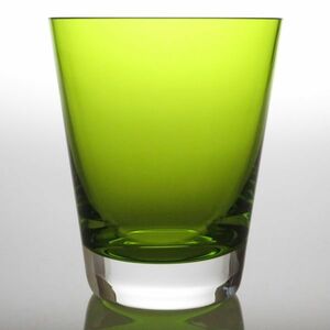 バカラ グラス ● モザイク ロック グラス タンブラー オールドファッションド ライトグリーン 黄緑 10cm Mosaic