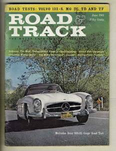 【c8437】61.6 ROAD&TRACK／メルセデスベンツ300SL、ボｐルボ122S、MG TC、MD TD、MG TF、...