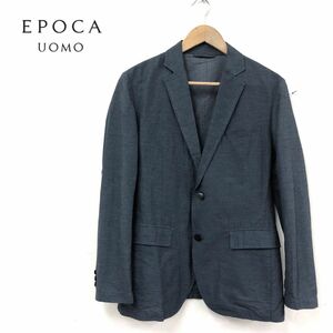 1K2173-W◆EPOCA UOMO エポカ ウォモ ジャケット 長袖 シンプル 肩パットなし 裏地なし 薄手 メンズ◆size:ITL46 グレー系 コットン 他