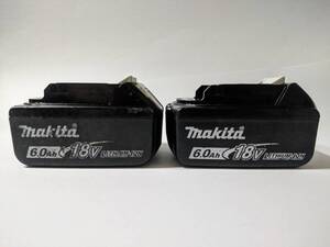 充電16回と17回 マキタ makita 18V リチウムイオン バッテリー BL1860B 6.0Ah 純正品 詳細説明で 容量計測・セルバランス調整済み FV1とFV5