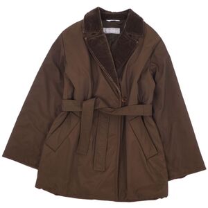 マックスマーラ Max Mara ジャケット コート ミドル丈 ベルト付き 無地 アウター レディース JI38 FB36 USA4 茶 cf07ml-rm04r06929