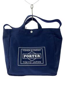 PORTER◆トートバッグ/コットン/ネイビー/ショルダーバッグ/LOWERCASE/2WAY