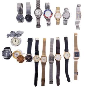 【時計おまとめ】SEIKO/CASIO/TIMEX/ELGIN/STUNI/ALBA/SCRIPT/AUREOLE/FREE WAY/LARVAN/ROGAR/etc 腕時計 懐中時計 不動品★