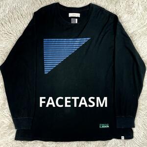 【希少サイズXL】FACETASM ファセッタズム コットン 長袖カットソー 5(XL) 黒 ブラック ロンT メンズ