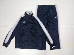 8．adidas アディダス climlite 2点 セット トラック ジャケット ブルゾン パンツ ジャージ トレーニングウェア 上下 メンズM 紺白y509