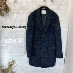 Sevendays= Sunday【S】メンズチェスターコート　ウール混紡