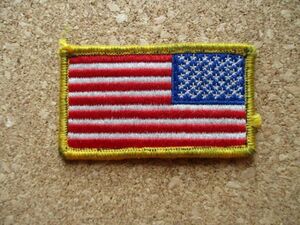 【中古】80s米国アメリカ星条旗ビンテージ刺繍ワッペン/U.S.A.国旗サバゲー米軍ミリタリー旅行エイジング加工アップリケUSA土産パッチA18