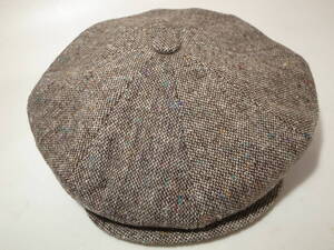 【送料無料 即決】New York HatニューヨークハットNewYorkHat USA製 Tweed Newsboy ツイード キャスケット 茶 ブラウン L新品 アメリカ製 