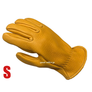 SULLIVAN GLOVE ELK ROPER GOLD S/サリバングローブ金ゴールド裏地なしヘラ鹿革鹿皮エルクレザー本革usa製定番バイク用手袋レザーグローブ