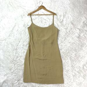 新品タグ付き J.CREW ジェイクルー キャミソールワンピース ベージュ ゴールド 絹 シルク100% S YA6453