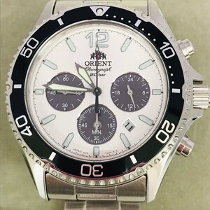 5424＄【訳あり品】ORIENT 腕時計 Sports Orient Mako クロノグラフ RN-TX0203S ソーラー 20M防水 メンズ ホワイト シルバー【1003】