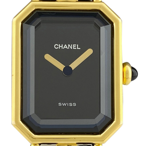 シャネル CHANEL プルミエール Mサイズ H0001 腕時計 SS レザー クォーツ ブラック レディース 【中古】