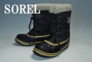 ATX946◆驚愕の2999円～完全売り切り！ソレル◆SOREL/黒/22㎝/良品/MID/上質仕様モデル！熟練の職人技巧！スノーブーツ/防寒