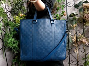 ●超美品●LOUIS VUITTON ルイ・ヴィトン●ダミエ・アンフィニ●タダオPM●N41352●2way トート バッグ●ネプテューヌ●A4 収納●Js54556