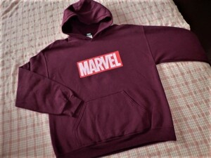 ★マーベル MARVEL ★サイズM　裏起毛　パーカー　 臙脂色　