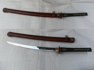 旧大日本帝國陸軍　軍刀　日本刀拵え　革巻き　模造刀入り