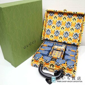 質屋 未使用 グッチ GUCCI ポーカーセット 662474 オレンジ イエロー 箱入り ゲーム 24k764-1 みいち質店